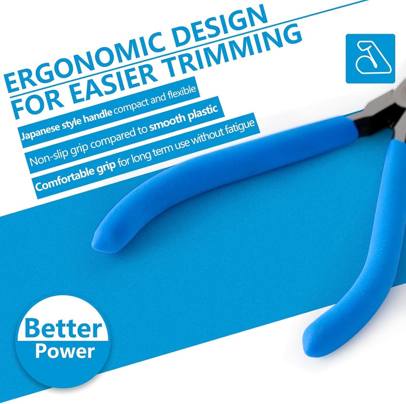 mshandto Wire Cutters, 5" Electronic Needle Flush Cutters, Ultra-Sharp Crafts Diagonal Cutters Pliers, Wire Snips Side Cutters for Circuit Board, Plastic, Soft Copper Wire, Floral(2 Pack) - Image 4